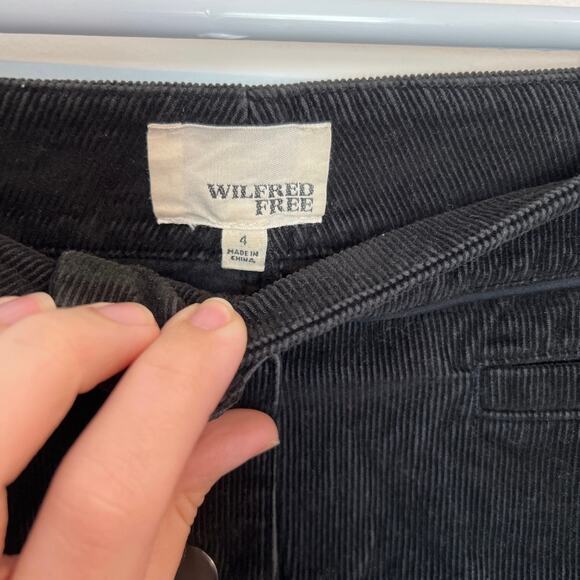 Wilfred Free Karmen Corduroy High Waisted Button Front Mini Skirt Black Womens 4 - Picture 6 of 7